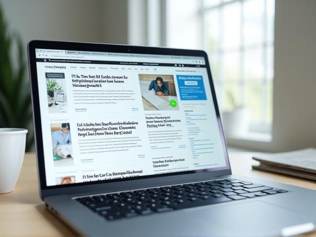 Afbeelding van een laptop met artikelen